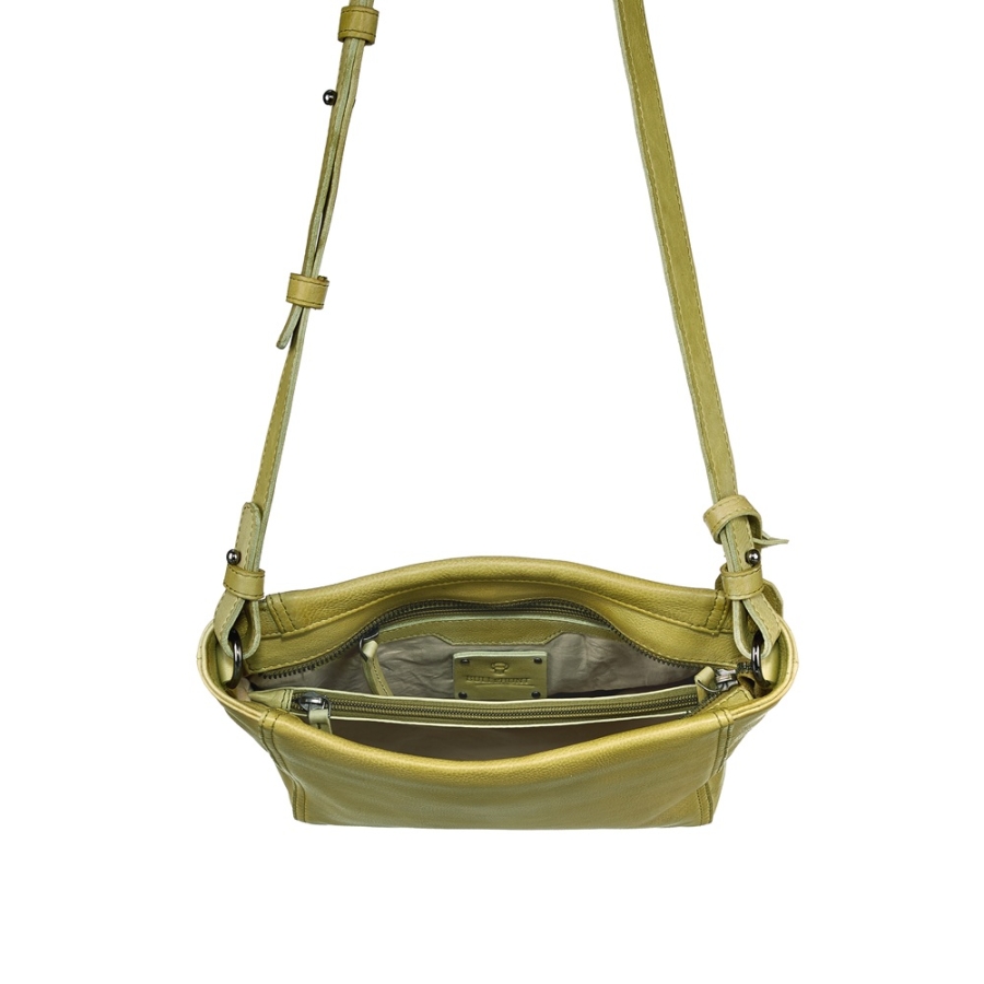 Detailansicht Cassie Lime Leder mit natürlicher Patina und Struktur